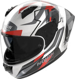 Casco Integrale Speeding Per Moto Nolan N60-6 Sport Bianco / Nero / Rosso Corsa 356 Taglia L