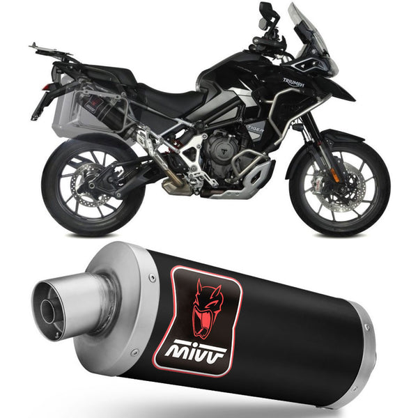 MIVV SCARICO OMOLOGATO CAT-OEM DAKAR INOX NERO COMPATIBILE CON TRIUMPH TIGER 1200 GT / RALLY 21/22