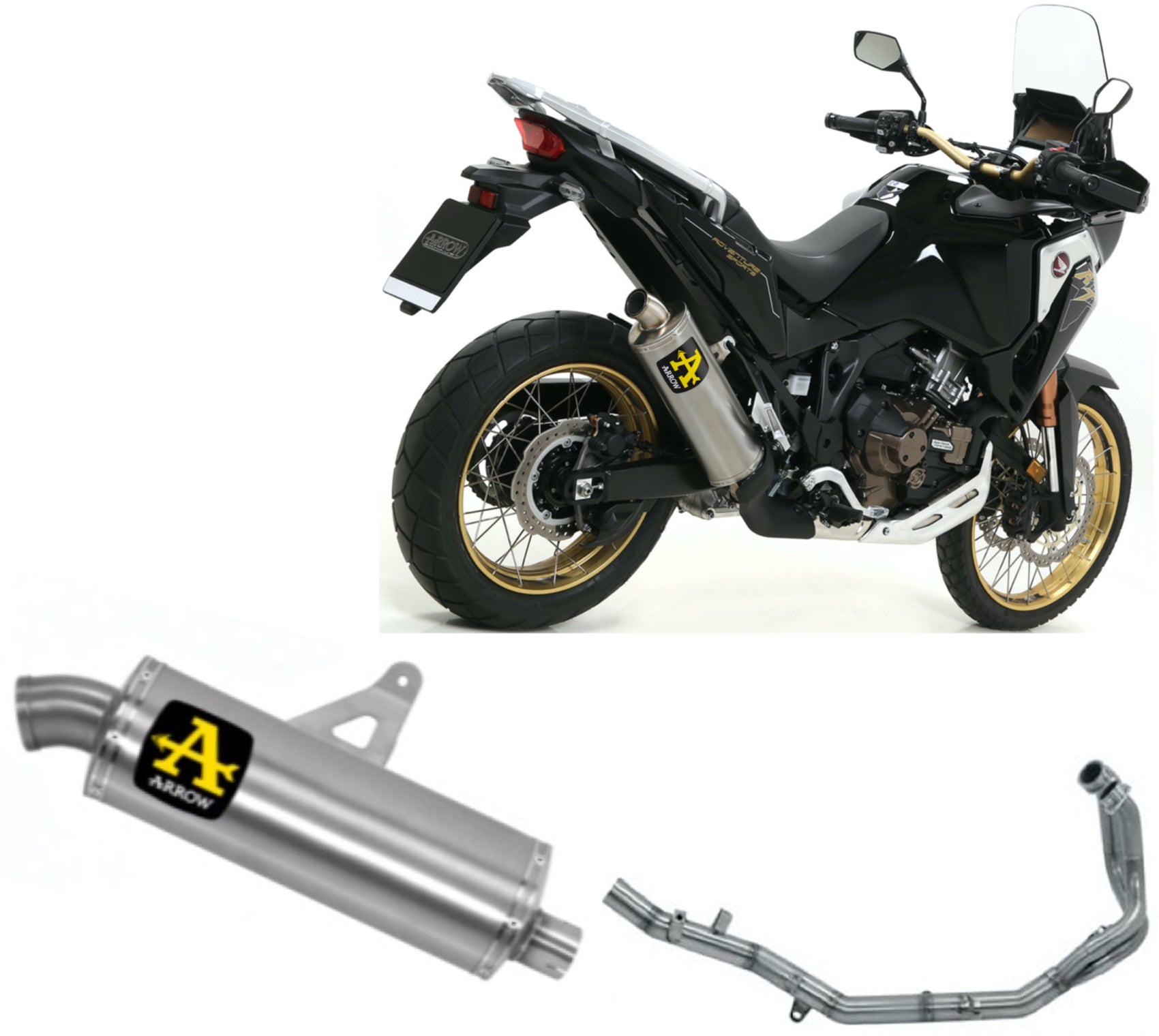 ARROW SCARICO COMPLETO OMOLOGATO OPEN MAXI RACE-TECH ALLUMINIO COMPATIBILE CON HONDA AFRICA TWIN 1100 20/23