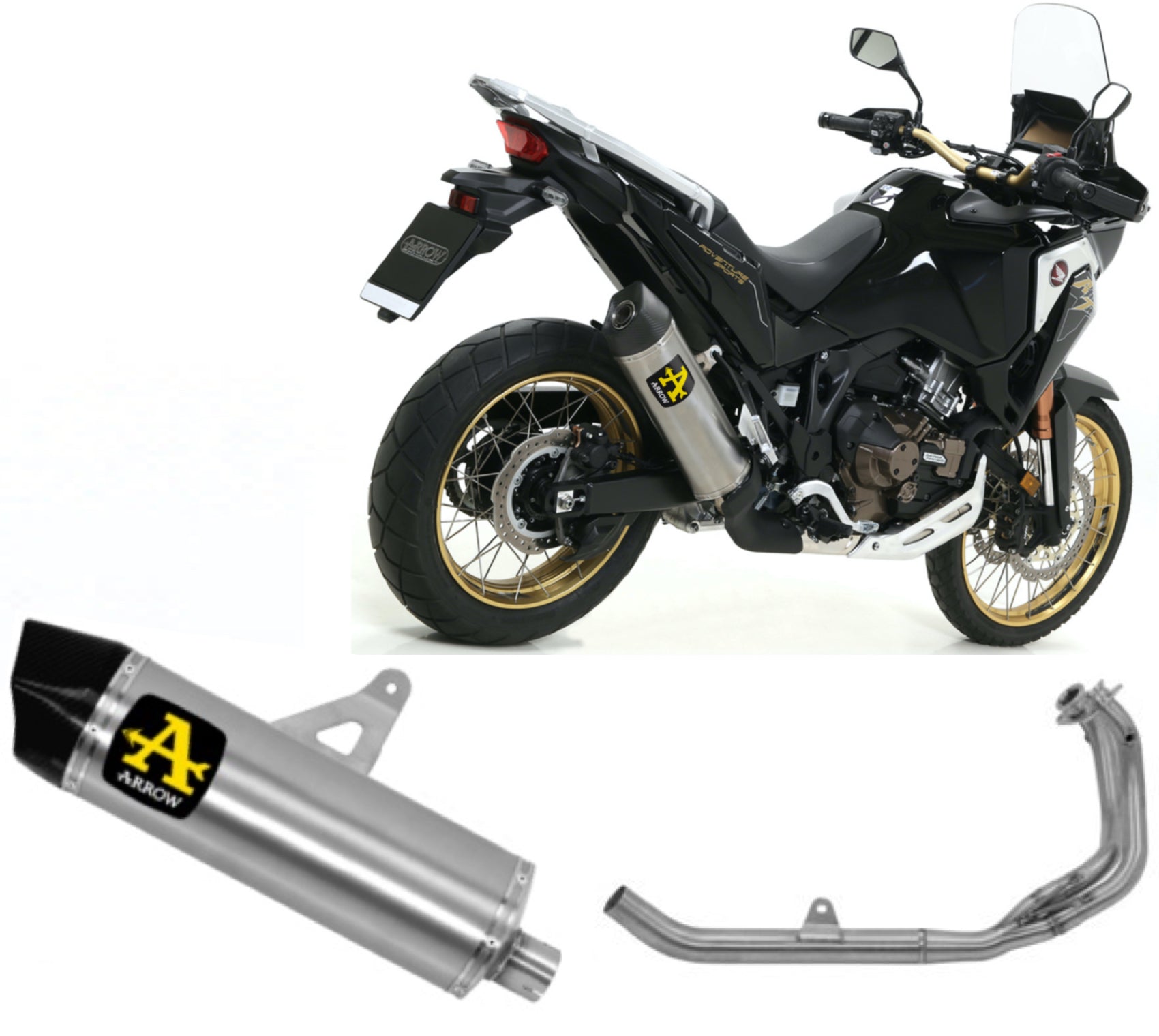 ARROW SCARICO COMPLETO OMOLOGATO OPEN MAXI RACE-TECH TITANIO FONDELLO CARBY COMPATIBILE CON HONDA AFRICA TWIN 1100 ADVENTURE SPORT 20/23