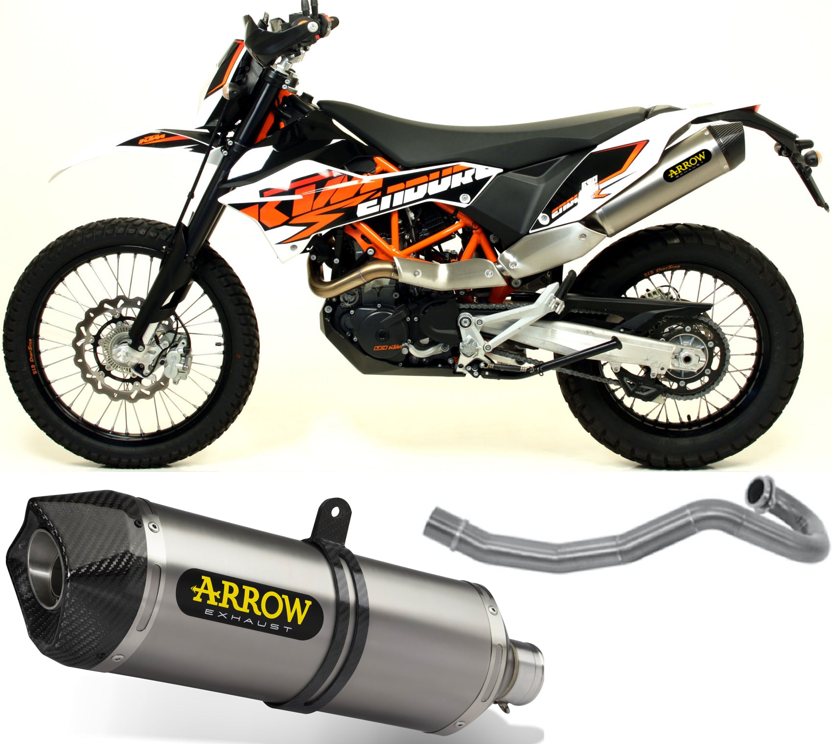 ARROW SCARICO COMPLETO OMOLOGATO OPEN RACE-TECH TITANIO FONDELLO CARBY COMPATIBILE CON KTM 690 MOTARD 09/16