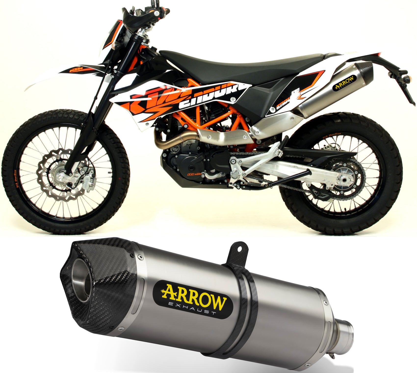 ARROW SCARICO OMOLOGATO OPEN RACE-TECH TITANIO FONDELLO CARBY COMPATIBILE CON KTM 690 MOTARD 09/16