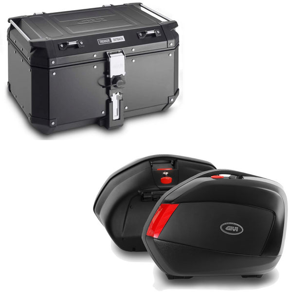 GIVI BAULETTO OUTBACK OBKN58B + VALIGIE LATERALI V35N COMPATIBILE CON YAMAHA TRACER 900 GT 18/20