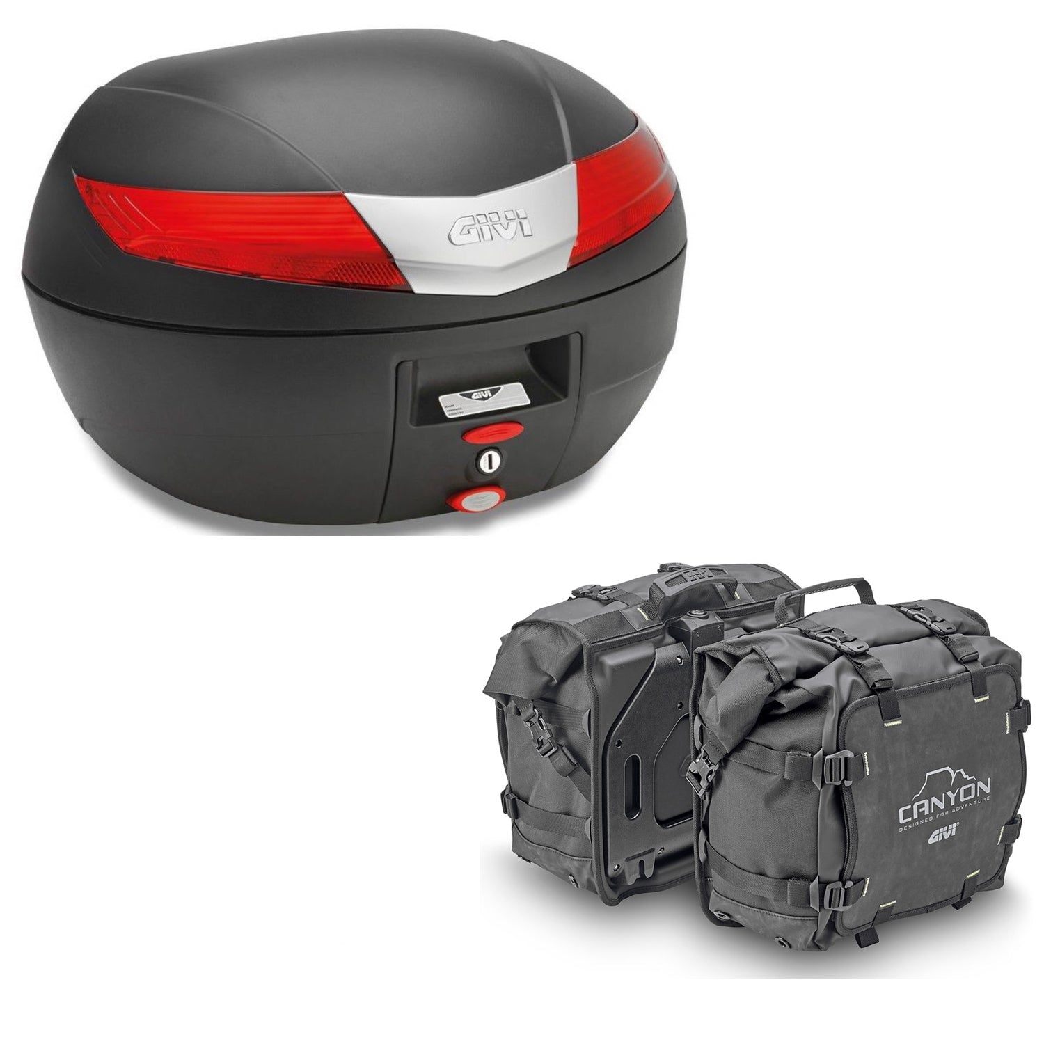 GIVI BAULETTO V40N + VALIGIE LATERALI CANYON GRT720 COMPATIBILE CON YAMAHA TRACER 900 GT 18/20