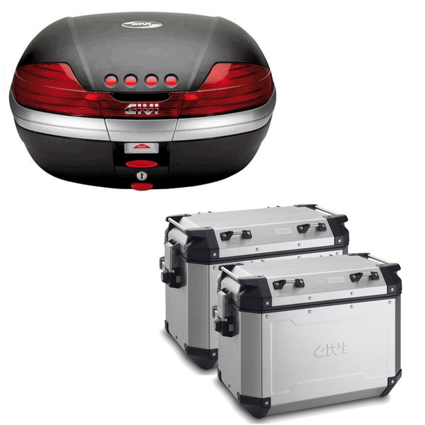 GIVI BAULETTO V46N + VALIGIE LATERALI OUTBACK OBKN48A COMPATIBILE CON HONDA NC 750 X 16/20