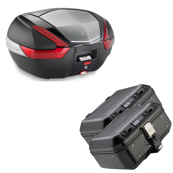 GIVI BAULETTO V47N + VALIGIE LATERALI DOLOMITI DLM30B COMPATIBILE CON YAMAHA TRACER 900 18/20