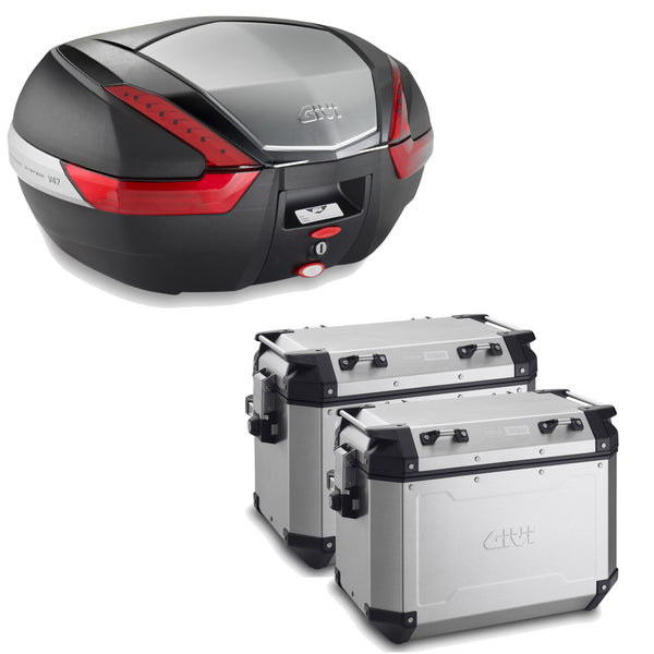 GIVI BAULETTO V47N + VALIGIE LATERALI OUTBACK OBKN48A COMPATIBILE CON HONDA CRF 1000 L AFRICA TWIN ADVENTURE SPORTS 18/19