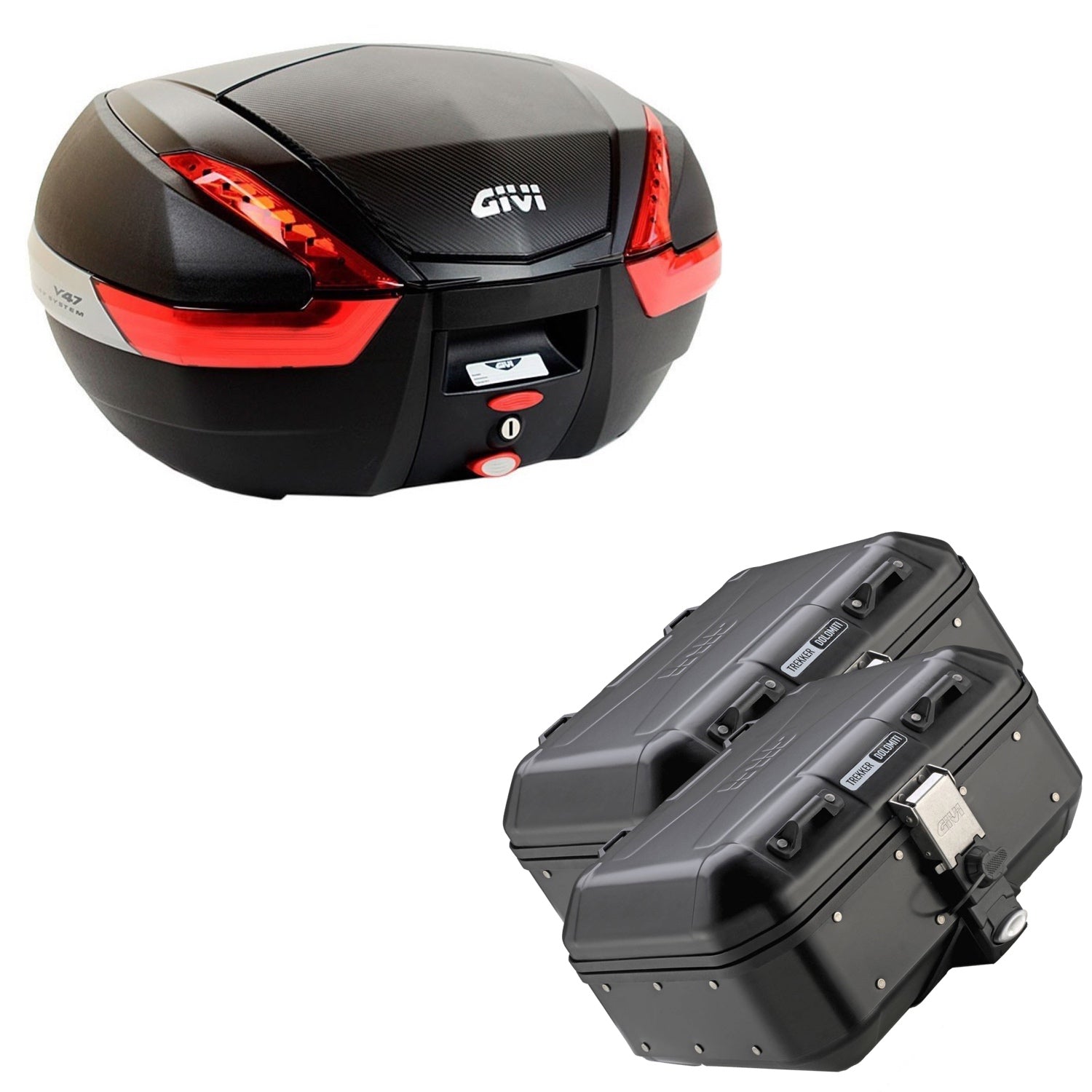 GIVI BAULETTO V47NN + VALIGIE LATERALI DOLOMITI DLM30B COMPATIBILE CON HONDA NC 750 X 16/20