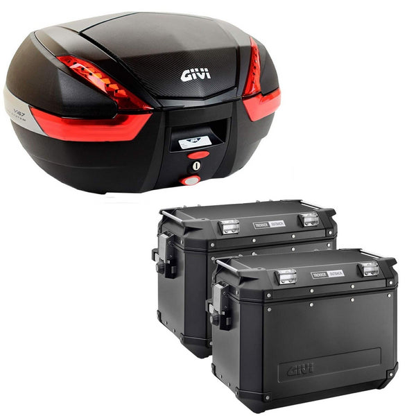 GIVI BAULETTO V47NN + VALIGIE LATERALI OUTBACK OBKN48B COMPATIBILE CON HONDA NC 750 X 16/20