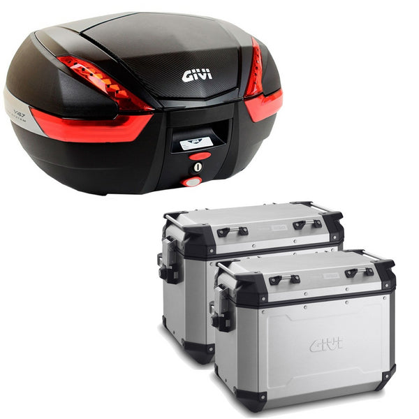 GIVI BAULETTO V47NN + VALIGIE LATERALI OUTBACK OBKN48A COMPATIBILE CON HONDA NC 750 X 16/20