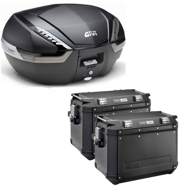 GIVI BAULETTO V47NNT + VALIGIE LATERALI OUTBACK OBKN48B COMPATIBILE CON HONDA NC 750 X 16/20