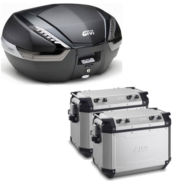 GIVI BAULETTO V47NNT + VALIGIE LATERALI OUTBACK OBKN48A COMPATIBILE CON HONDA NC 750 X 16/20