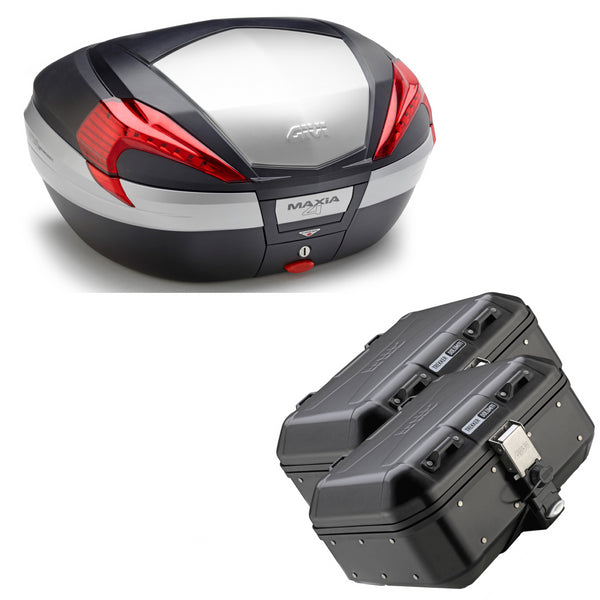 GIVI BAULETTO MAXIA 4 V56N + VALIGIE LATERALI DOLOMITI DLM30B COMPATIBILE CON HONDA CRF 1000 L AFRICA TWIN ADVENTURE SPORTS 18/19