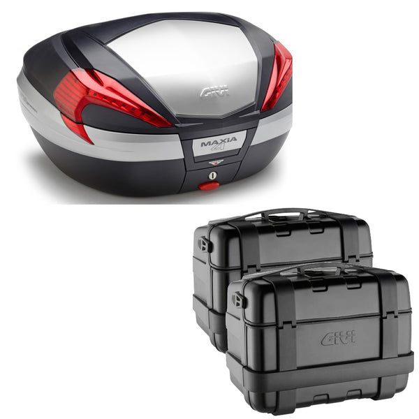 GIVI BAULETTO MAXIA 4 V56N + VALIGIE LATERALI TREKKER TRK46B COMPATIBILE CON HONDA NC 750 X 16/20