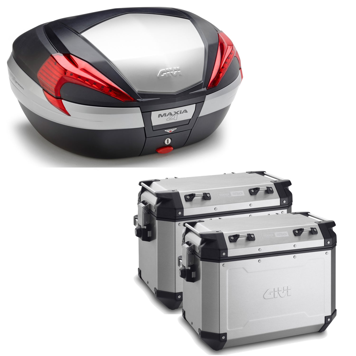 GIVI BAULETTO MAXIA 4 V56N + VALIGIE LATERALI OUTBACK OBKN48A COMPATIBILE CON HONDA NC 750 X 16/20