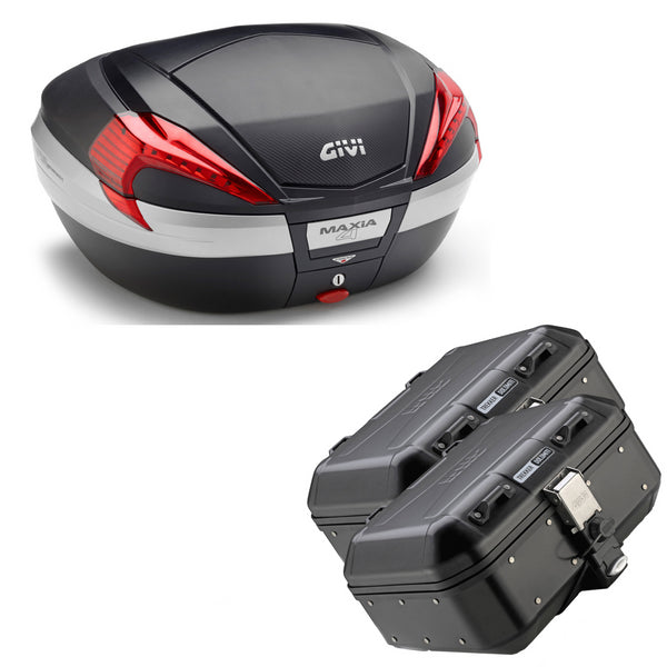 GIVI BAULETTO MAXIA 4 V56NN + VALIGIE LATERALI DOLOMITI DLM30B COMPATIBILE CON HONDA CRF 1000 L AFRICA TWIN ADVENTURE SPORTS 18/19