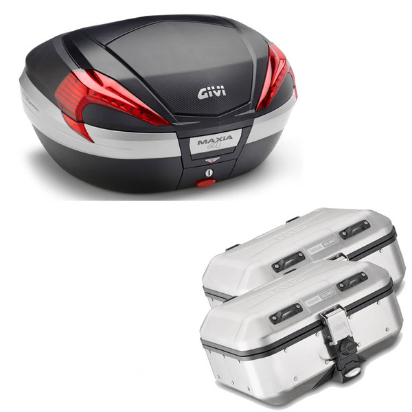 GIVI BAULETTO MAXIA 4 V56NN + VALIGIE LATERALI DOLOMITI DLM30A COMPATIBILE CON HONDA CRF 1000 L AFRICA TWIN ADVENTURE SPORTS 18/19