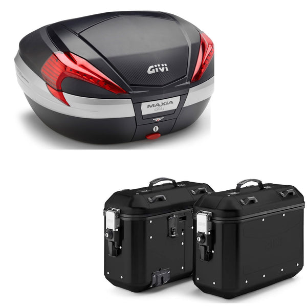 GIVI BAULETTO MAXIA 4 V56NN + VALIGIE LATERALI DOLOMITI DLMK36B COMPATIBILE CON HONDA NC 750 X 16/20