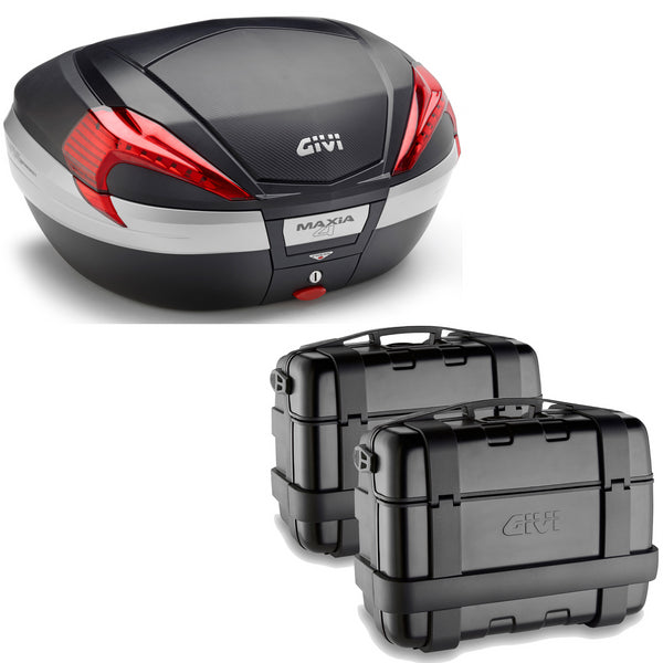 GIVI BAULETTO MAXIA 4 V56NN + VALIGIE LATERALI TREKKER TRK33B COMPATIBILE CON HONDA NC 750 X 14/15