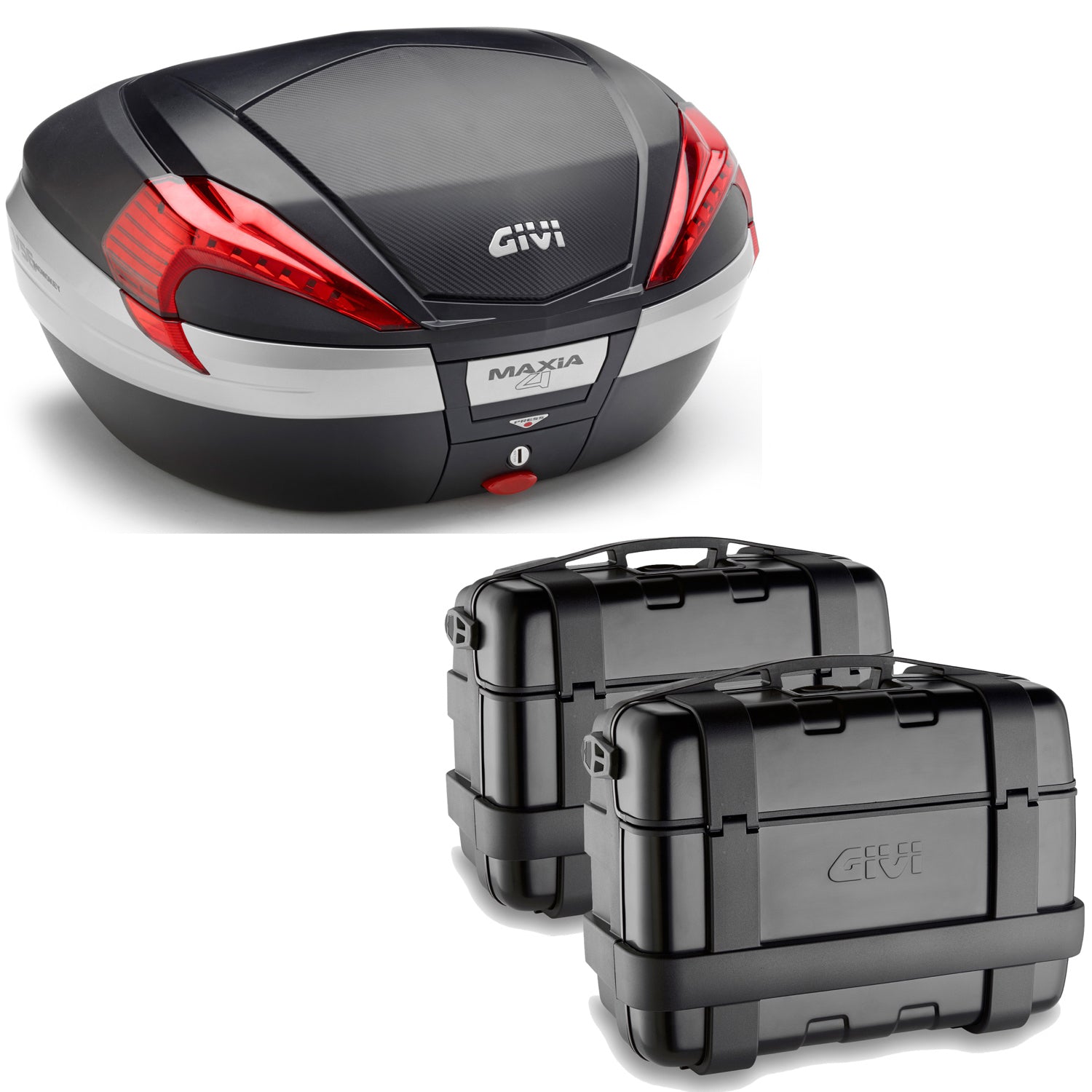 GIVI BAULETTO MAXIA 4 V56NN + VALIGIE LATERALI TREKKER TRK33B COMPATIBILE CON HONDA NC 750 X 16/20