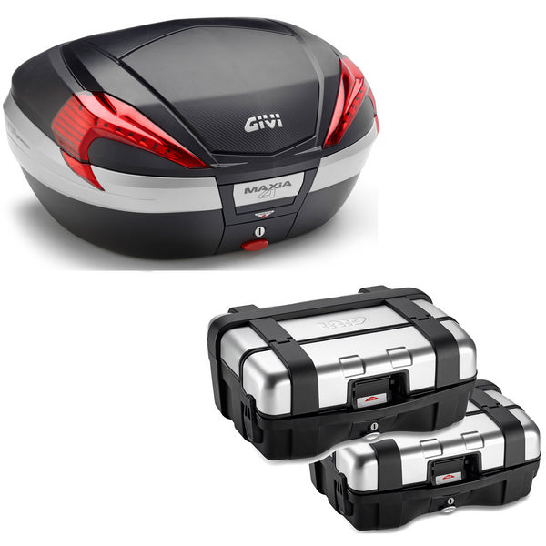 GIVI BAULETTO MAXIA 4 V56NN + VALIGIE LATERALI TREKKER TRK33N COMPATIBILE CON HONDA CRF 1000 L AFRICA TWIN ADVENTURE SPORTS 18/19