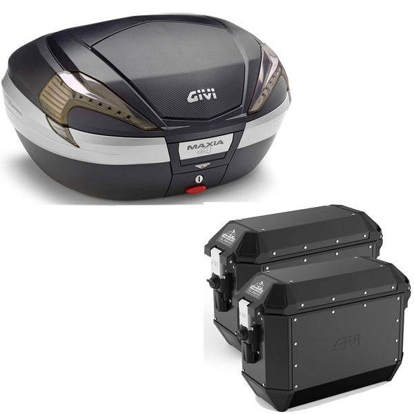 GIVI BAULETTO MAXIA 4 V56NNT + VALIGIE LATERALI ALASKA ALA36B COMPATIBILE CON HONDA NC 750 X 14/15