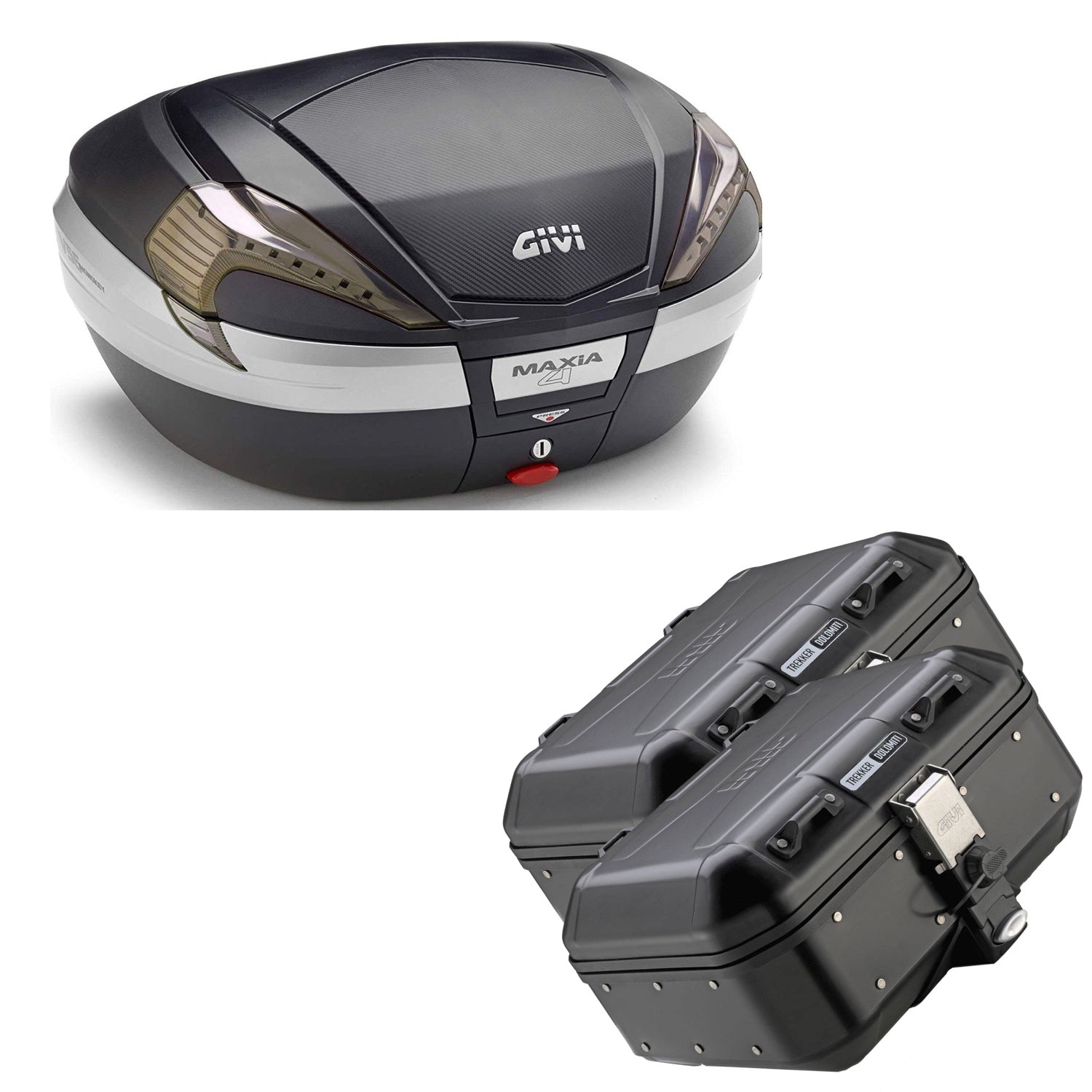 GIVI BAULETTO MAXIA 4 V56NNT + VALIGIE LATERALI DOLOMITI DLM30B COMPATIBILE CON HONDA NC 750 X 14/15