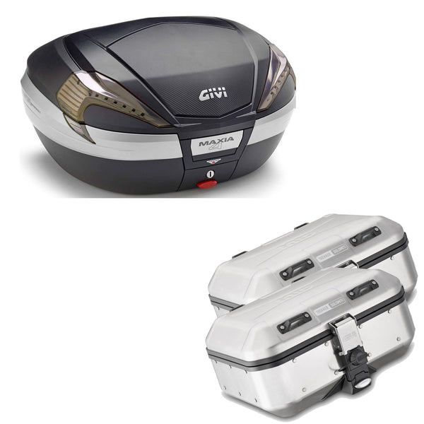 GIVI BAULETTO MAXIA 4 V56NNT + VALIGIE LATERALI DOLOMITI DLM30A COMPATIBILE CON HONDA NC 750 S 14/15