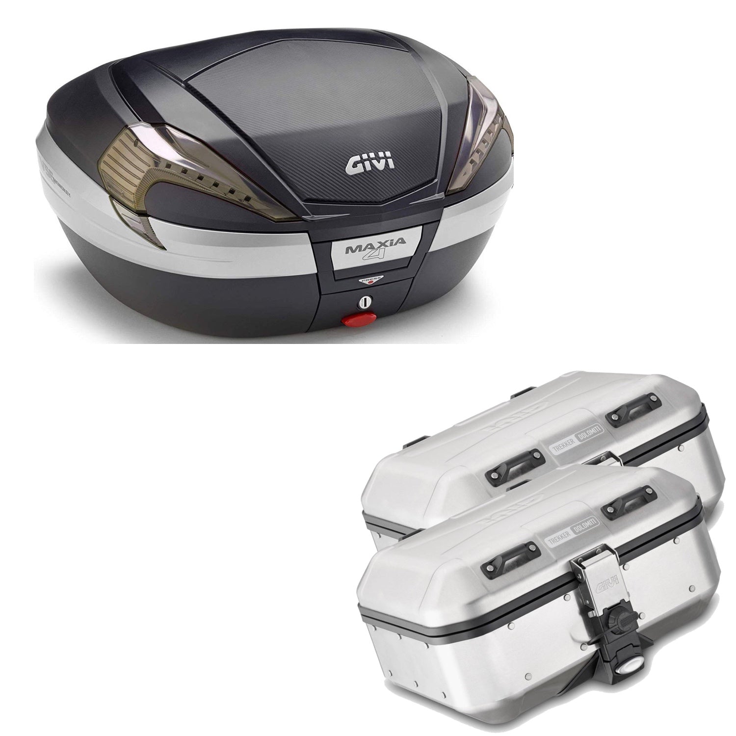 GIVI BAULETTO MAXIA 4 V56NNT + VALIGIE LATERALI DOLOMITI DLM30A COMPATIBILE CON HONDA NC 750 X 16/20