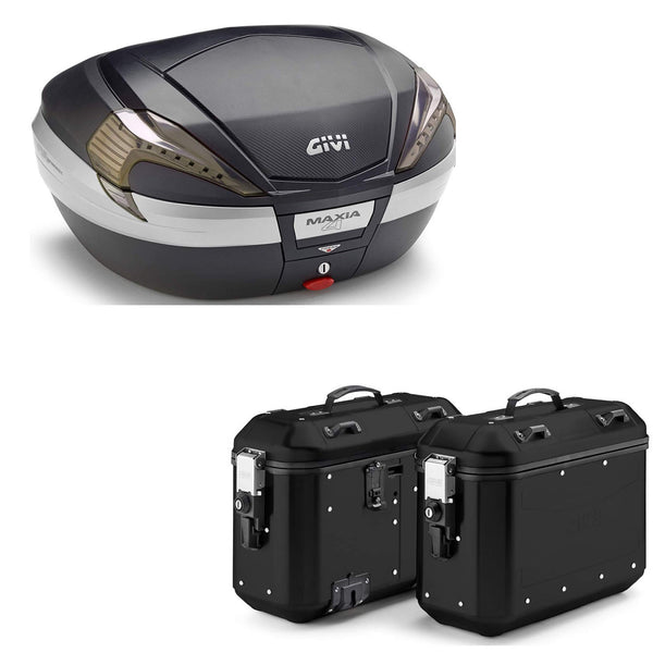 GIVI BAULETTO MAXIA 4 V56NNT + VALIGIE LATERALI DOLOMITI DLMK36B COMPATIBILE CON HONDA NC 750 S 14/15