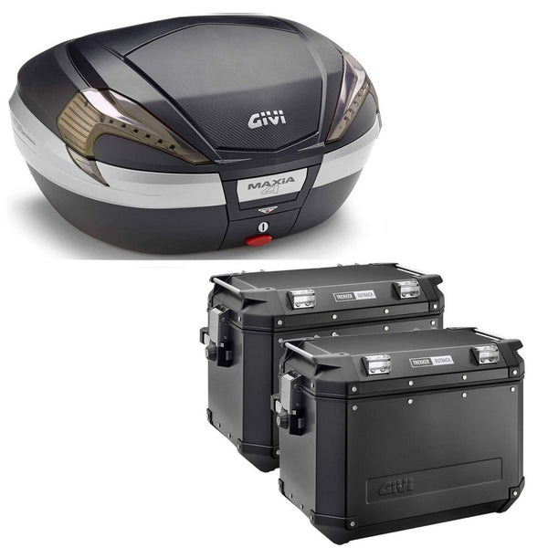 GIVI BAULETTO MAXIA 4 V56NNT + VALIGIE LATERALI OUTBACK OBKN48B COMPATIBILE CON HONDA NC 750 X 16/20