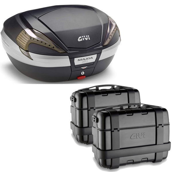 GIVI BAULETTO MAXIA 4 V56NNT + VALIGIE LATERALI TREKKER TRK33B COMPATIBILE CON HONDA NC 750 S 14/15