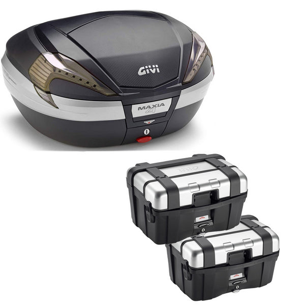 GIVI BAULETTO MAXIA 4 V56NNT + VALIGIE LATERALI TREKKER TRK46N COMPATIBILE CON HONDA NC 750 S 16/20