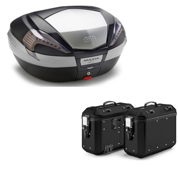 GIVI BAULETTO MAXIA 4 V56NT + VALIGIE LATERALI DOLOMITI DLMK36B COMPATIBILE CON YAMAHA TRACER 900 18/20