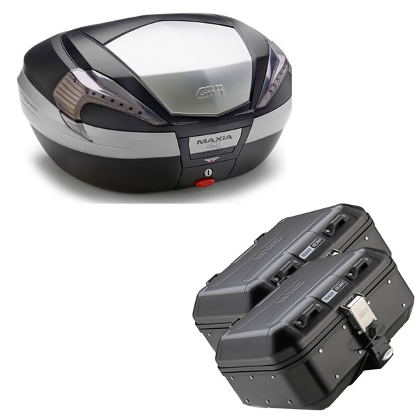 GIVI BAULETTO MAXIA 4 V56NT + VALIGIE LATERALI DOLOMITI DLM30B COMPATIBILE CON HONDA NC 750 X 14/15