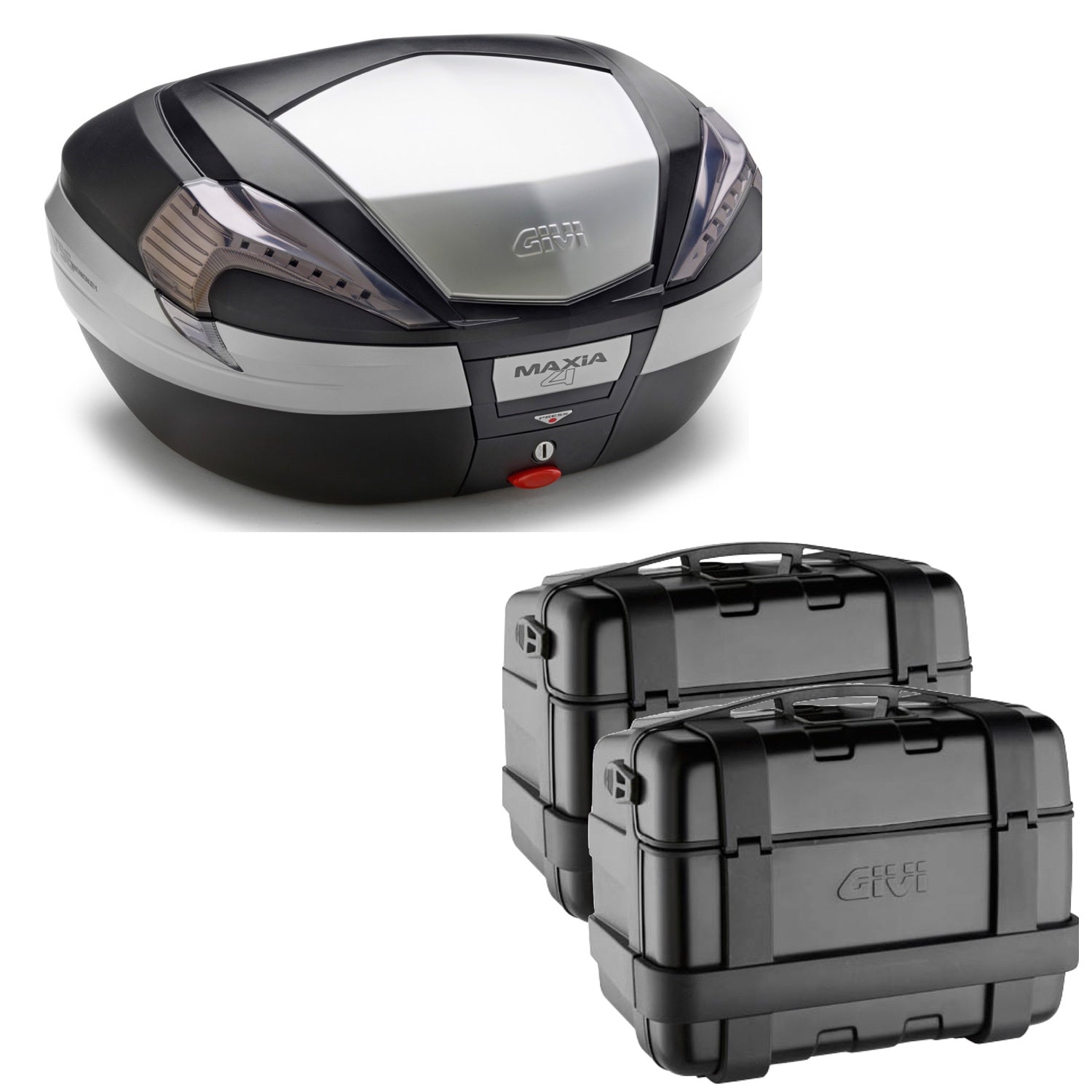 GIVI BAULETTO MAXIA 4 V56NT + VALIGIE LATERALI TREKKER TRK46B COMPATIBILE CON HONDA NC 750 X 16/20