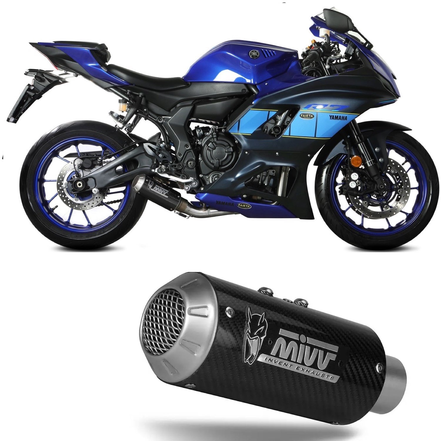 MIVV SCARICO COMPLETO RACING NOCAT MK3 CARBONIO COMPATIBILE CON YAMAHA YZF R7 2022